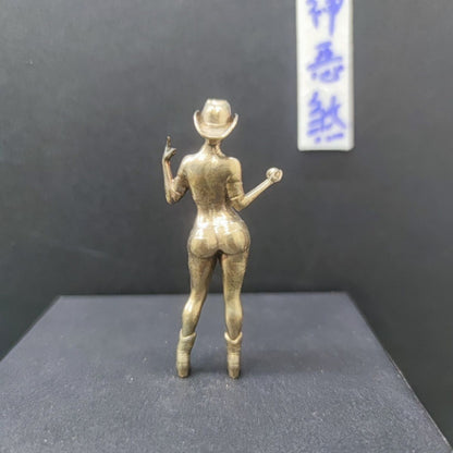 Pure Copper Western Cowboy Girl Sexy Plump Hand Model Ornaments