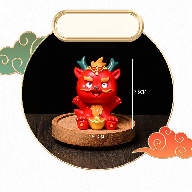 2024 Chinese Zodiac Dragon Resin Statue Year Gift Home Car Mascot Decor Ornament