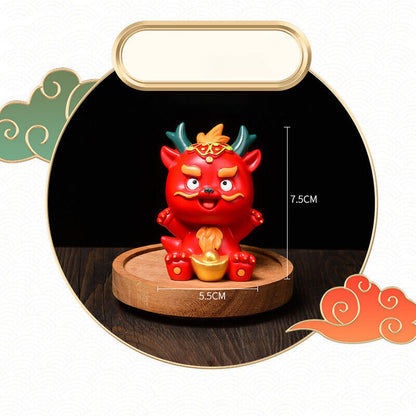 2024 Chinese Zodiac Dragon Resin Statue Year Gift Home Car Mascot Decor Ornament