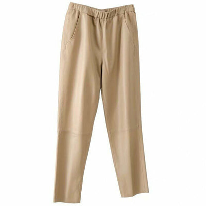 Women Pants Real Leather Leather Trousers High Waist Harem Plus Size Streetwear