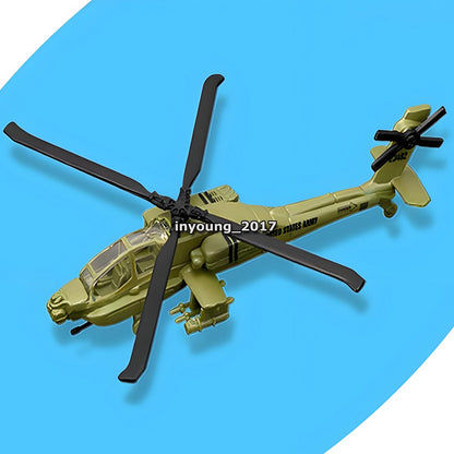 5.1" Boeing AH-64 Apache Helicopter Model Diecast Toy Airplane for Boys Kids