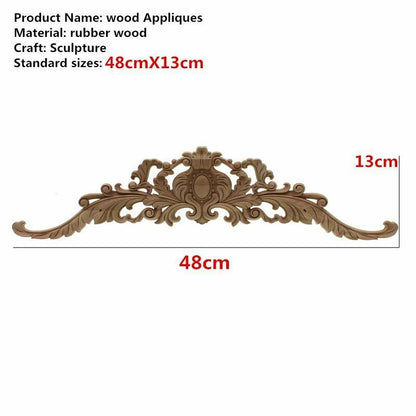 Natural Wood Appliques Furniture Cabinet Unpainted Wooden Carving Moulding Decal