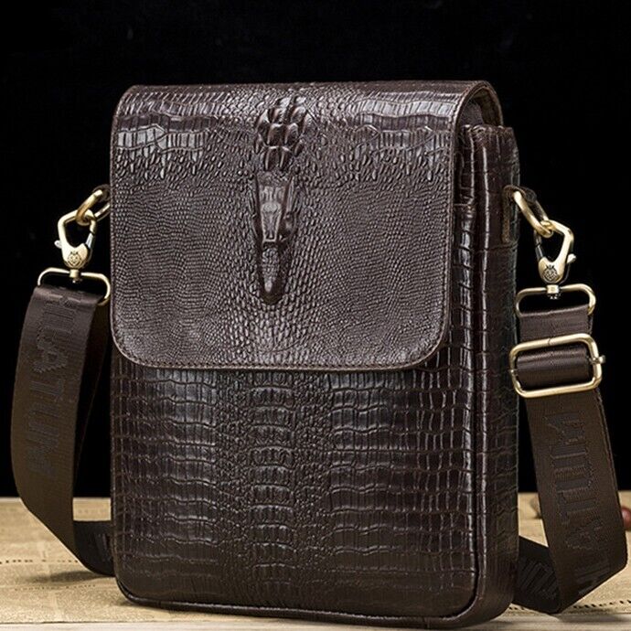 Real Leather Men's Bags, Desinger Crocodile Embossed Shoulder/Messenger bags