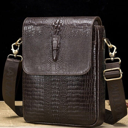Real Leather Men's Bags, Desinger Crocodile Embossed Shoulder/Messenger bags