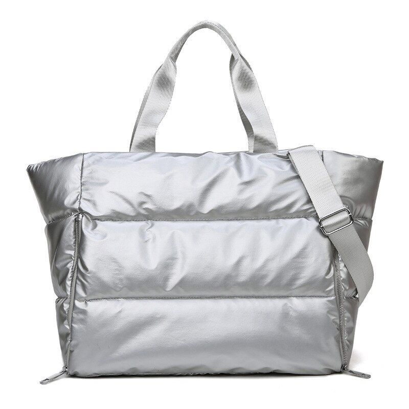 Large Shoulder Bag Waterproof Nylon Bag Space Padded Cotton Feather Down Tote