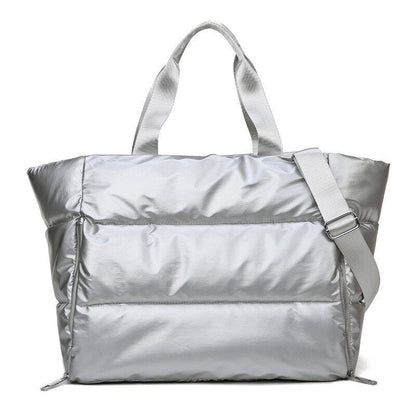 Large Shoulder Bag Waterproof Nylon Bag Space Padded Cotton Feather Down Tote