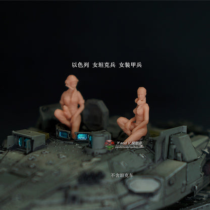 Homemade 1/72 1/64 1/87 Israel Female Tank Armorer 2-Persons Unpainted Model