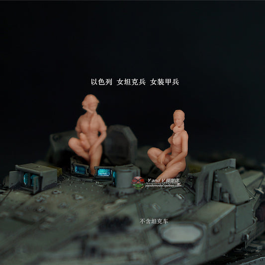 Homemade 1/72 1/64 1/87 Israel Female Tank Armorer 2-Persons Unpainted Model