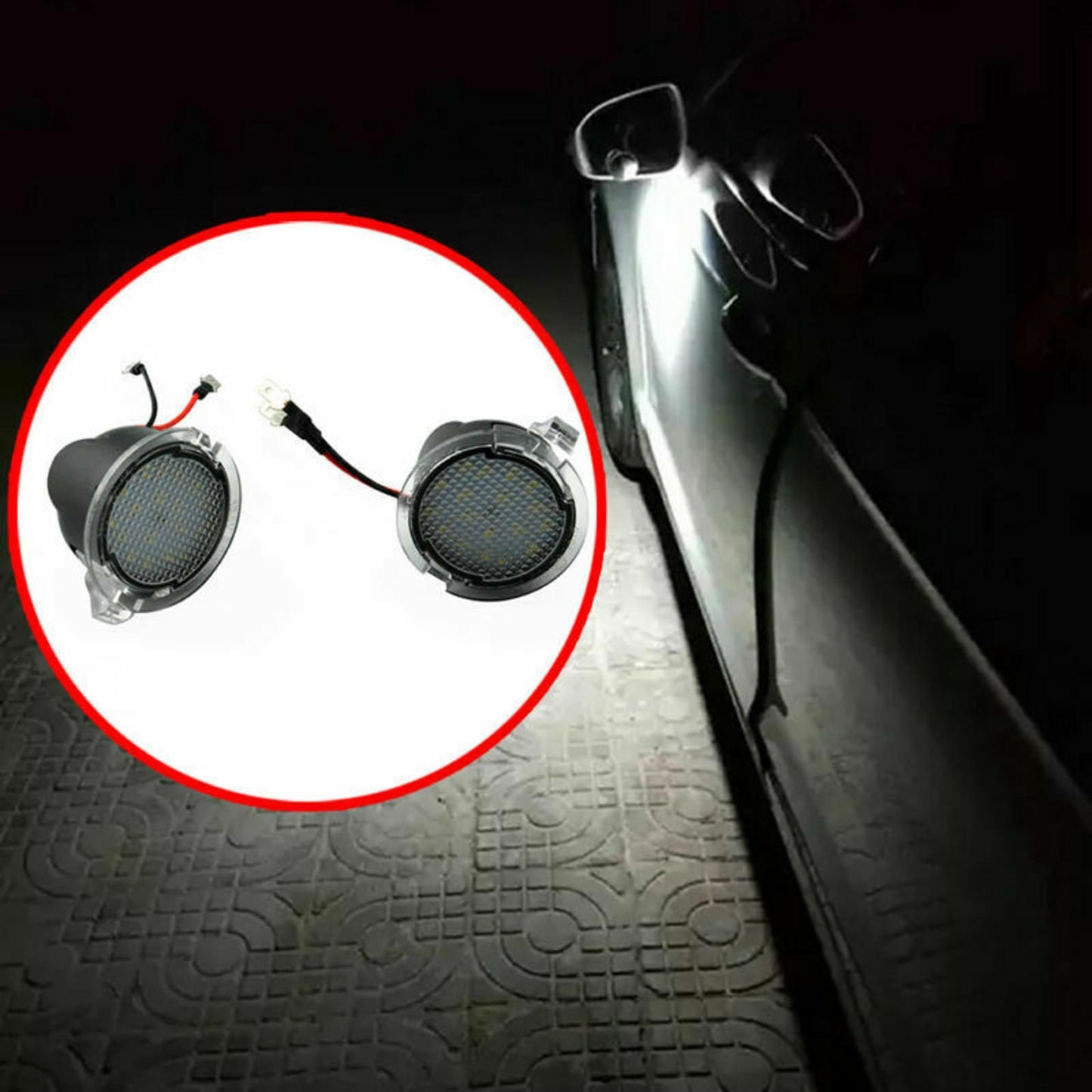 6500K 18LED Puddle Light Side Rearview Mirror For Ford Edge Mondeo Taurus Fusion
