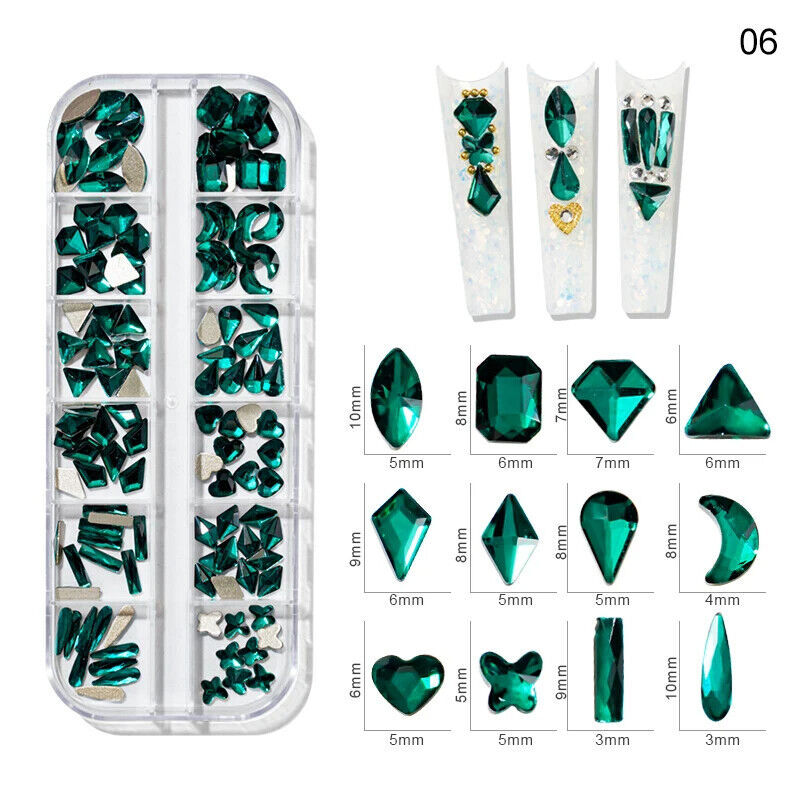Nail Charms 30Pcs Boxed Luxury Shiny Planet Alloy 3D Art Rhinestones Bling Decor