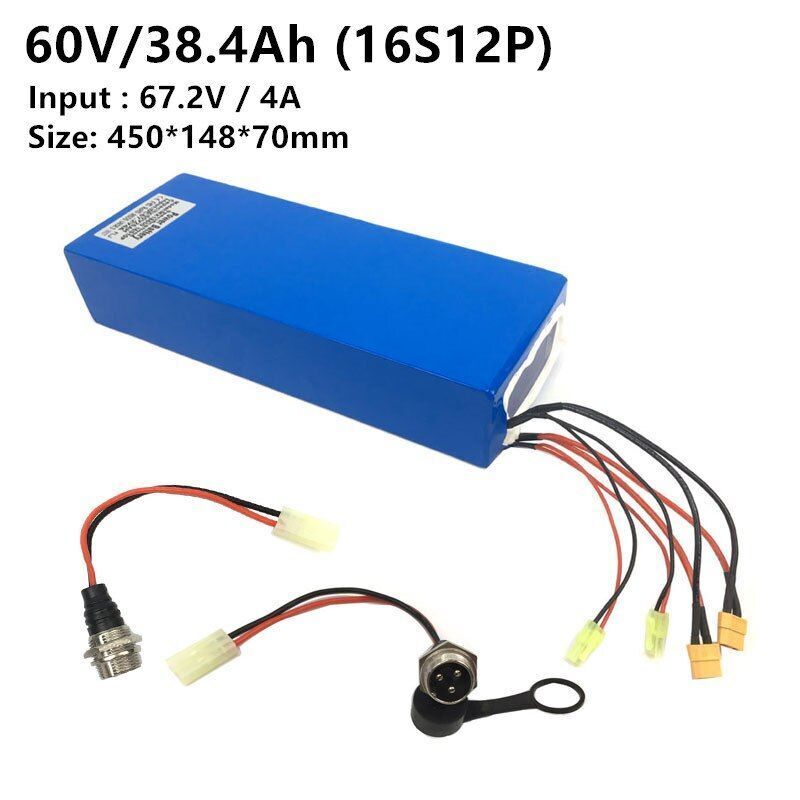 Electric Scooter Lithium Battery Pack 2 - Charging Ports Fast Charging 67.2V/60V