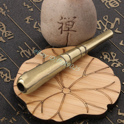 Solid Brass China Retro Tobacco Pipe Animal Carving Cigarette Filter Holder