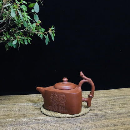 Chinese Yixing Zisha Clay Handmade Exquisite Teapot （矮竹舟 底款：朱可心）