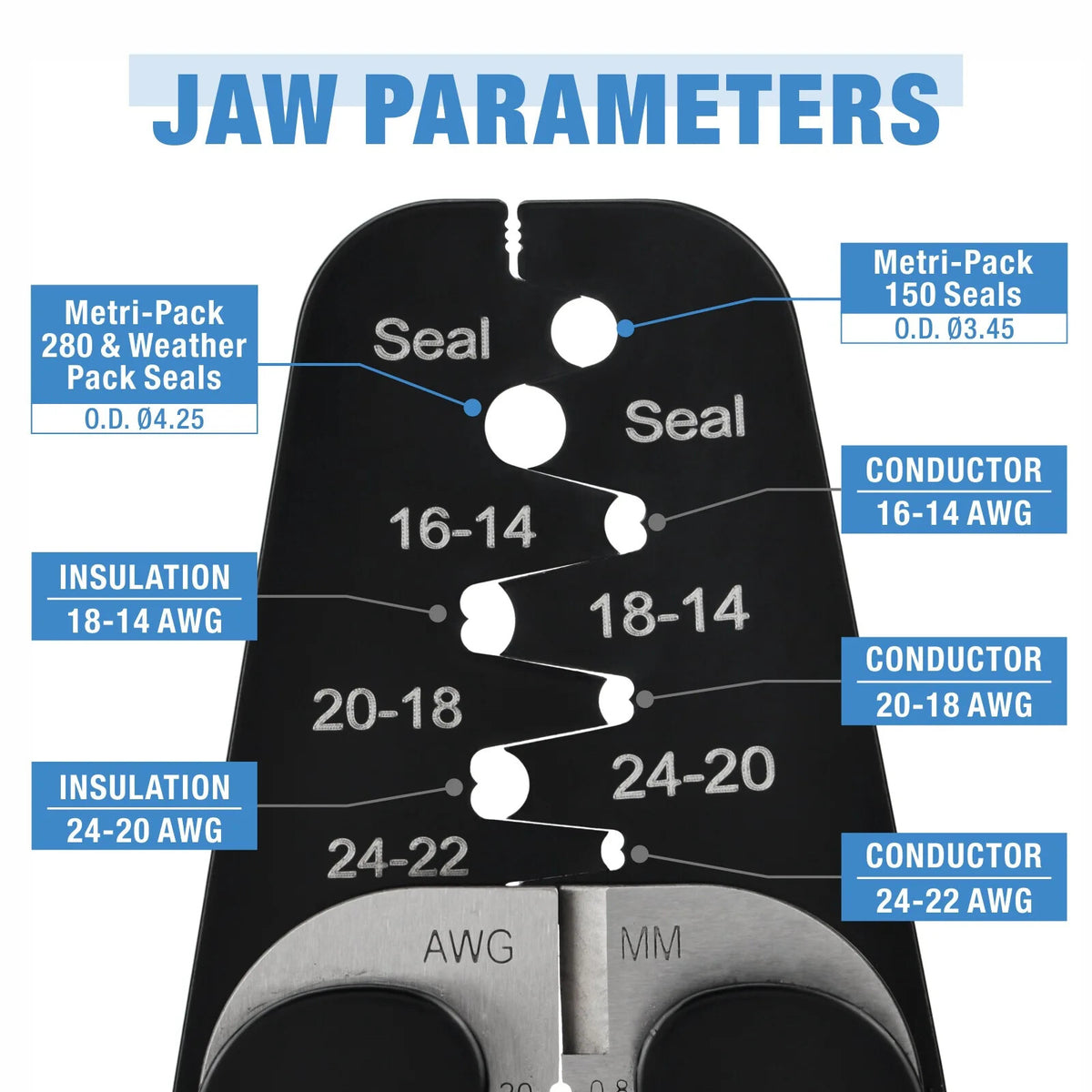 IWISS IWC-1424AB Terminals Crimping Plier Automotive Waterproof Connectors Clamp