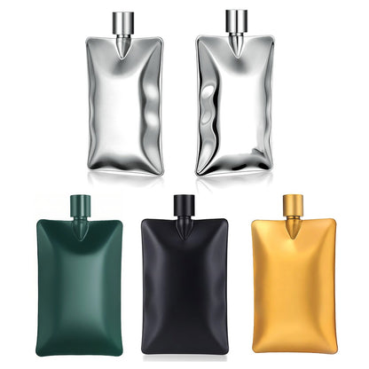Creative stainless steel wine flask, 6 oz, wavy design, portable for outdoor use