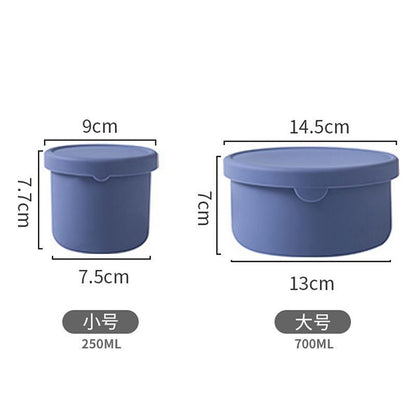Food Storage Container Silicone Reusable W/ Airtight Lid Snack Lunch Bento Boxes