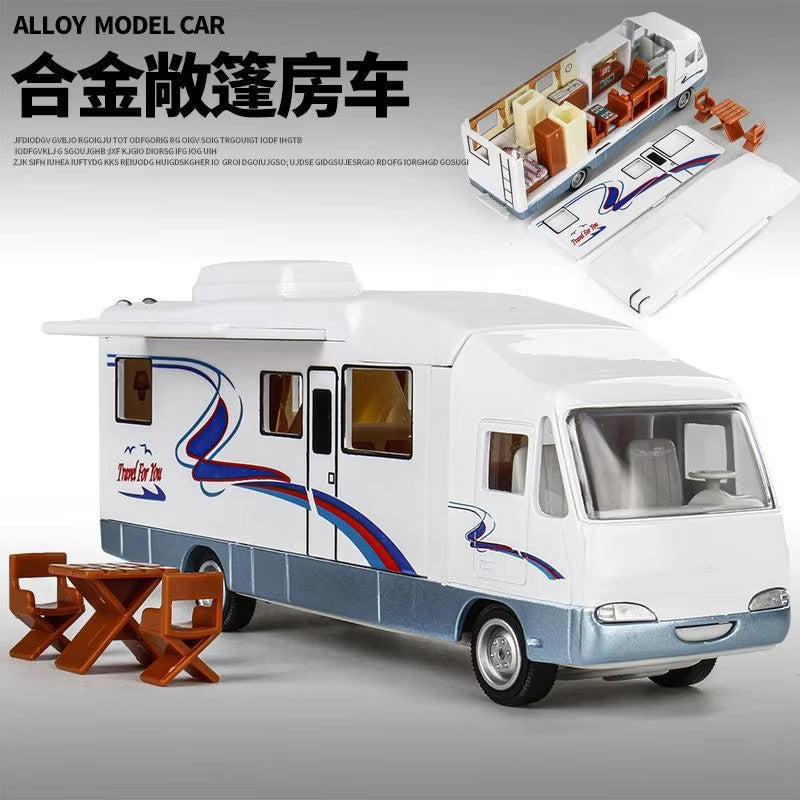 1:30 Diecast Luxury RV Recreational Vehicle Car Model Metal Camper Van Motorhome
