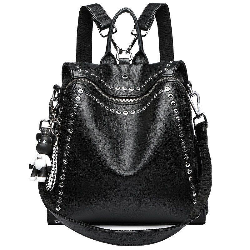 Genuine Leather Backpack Multifunctional Traveling Schoolbag 23*12*24/27*13*27CM