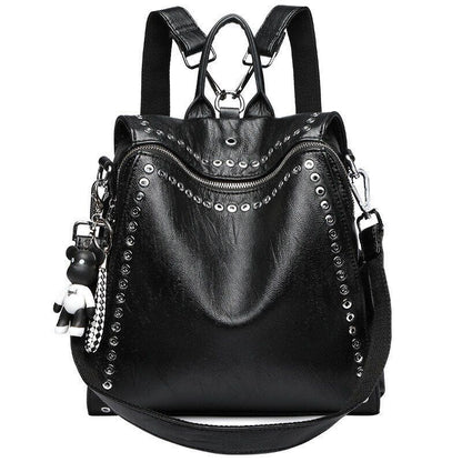 Genuine Leather Backpack Multifunctional Traveling Schoolbag 23*12*24/27*13*27CM
