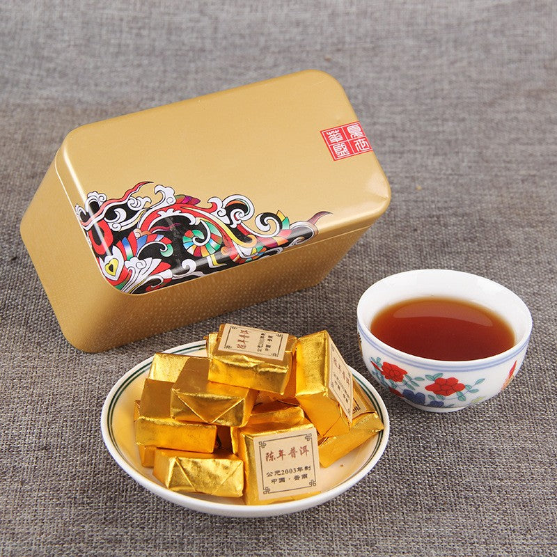 Yunnan 'Jia' Word 2003 Pu-erh Old Ripe Puer Pu'er Tea Brick Mini Puerh 250g