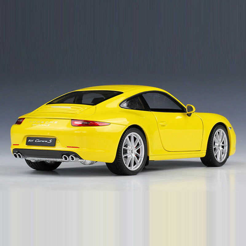 1/24 Scale Porsche 911 Carrera S Model Car Diecast Collection for Mens Yellow