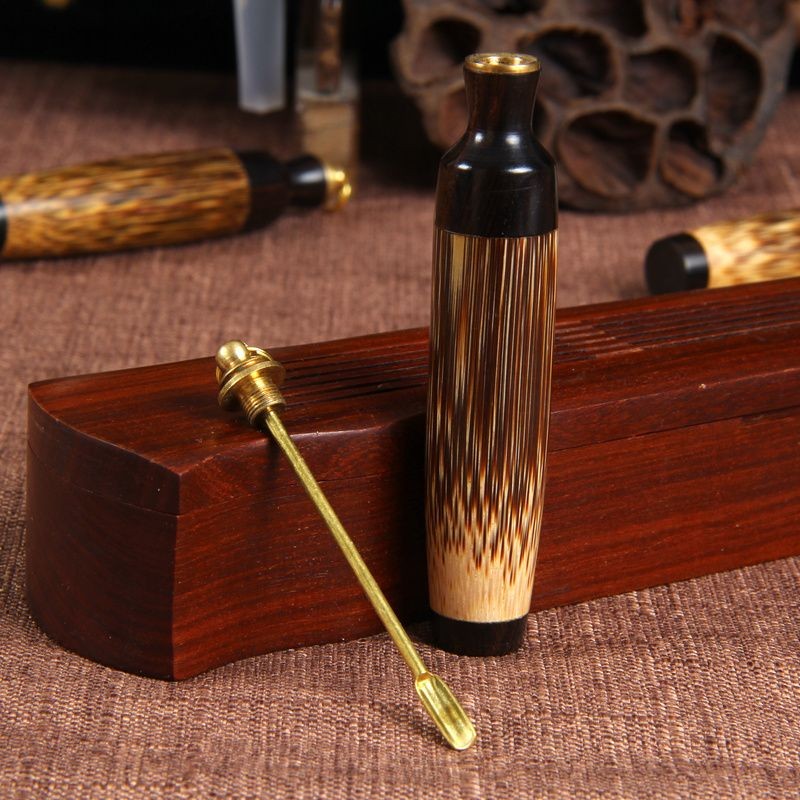 Purple Sandalwood Bamboo Snuff Bottle 0.79×2.56in Chinese Style Vintage Gift