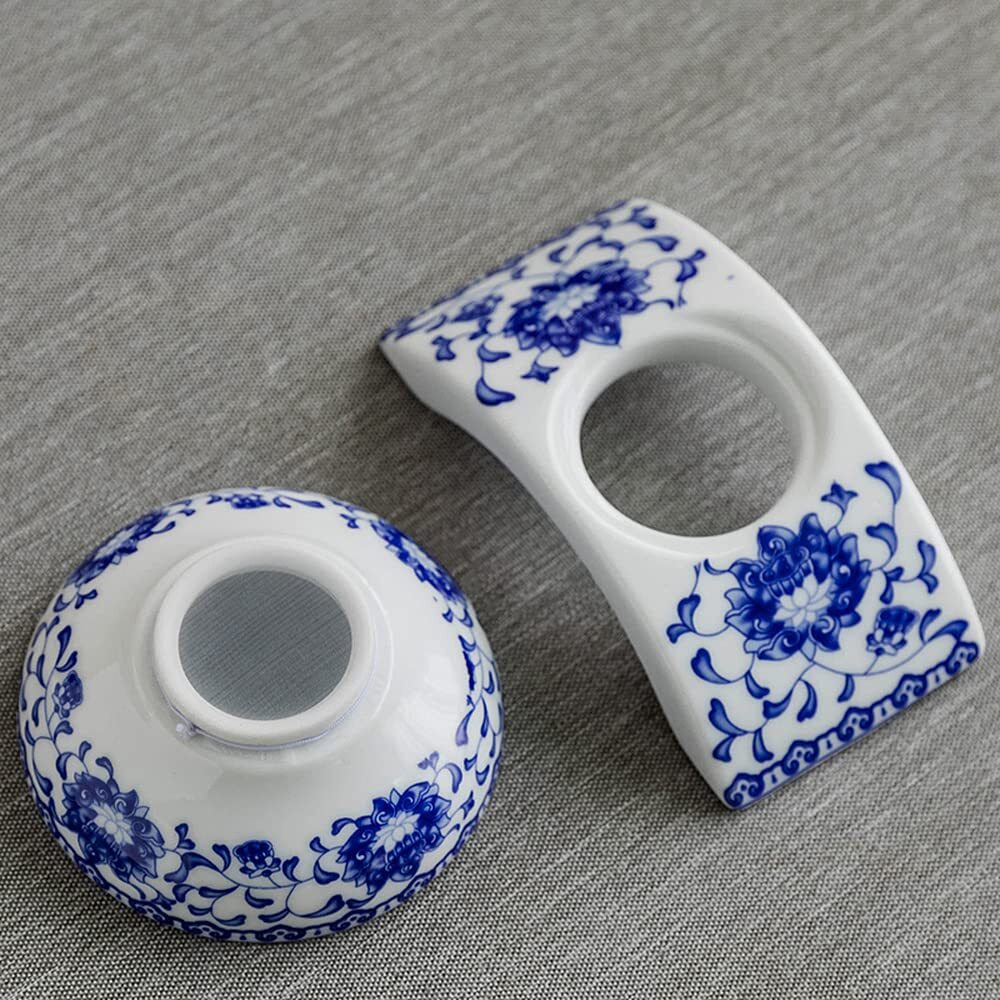 Tea Filter Jingdezhen Blue Porcelain Strainer Creative Kung Fu Tea Set