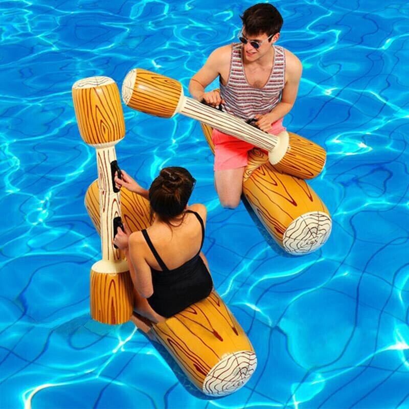 4PCS/Set Swimming Pool Float Game 2 Person Inflatable Water Pump Pool Party Raft