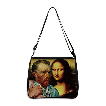 Famous Paintings Handbag Women Shoulder Bags Shopping Bag Canvas Pouch Zipper