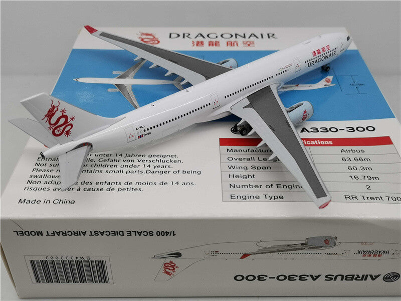 JC Wings Dragonair for Airbus A330-300 B-HLJ 1/400 DIECAST plane Pre-builded