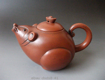 Chinese Purple Clay zisha YIXING Pottery Teapot Mouse shape