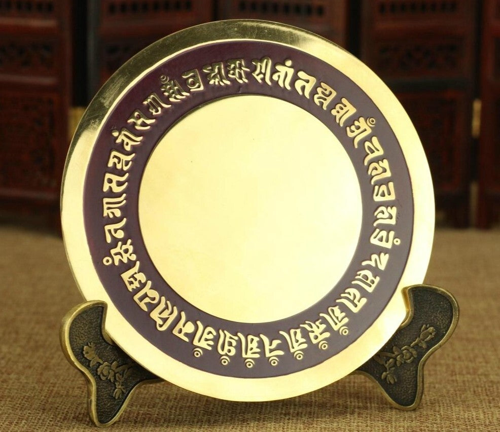 6.3" Brass Cundi Bodhisattva Buddhism Mirror Exorcise Evil Spirits Feng Shui
