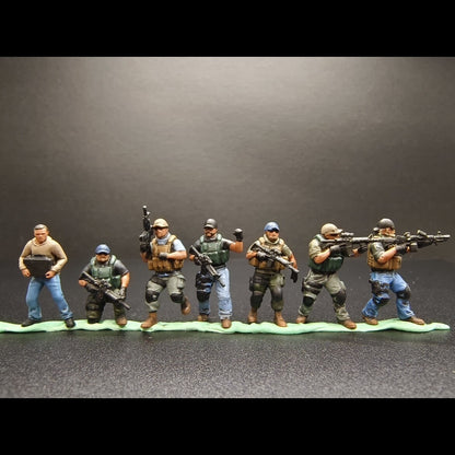 Homemade1/72 Special Ops Team B Modern Soldier Mercenary 7-Person Model Ornament