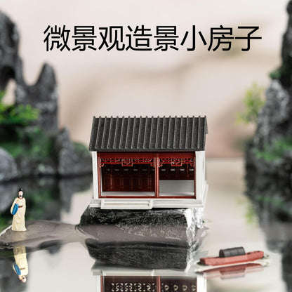 Chinese Style Miniature Landscape Ancient Building Desktop Ornament Indoor Decor