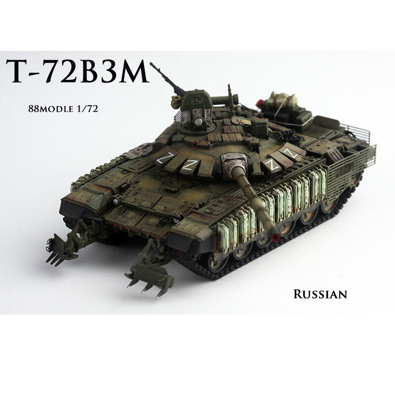 88MODLE 1/72 Russian T-72B3M Main Battle Tank Battle Damage Finished Model-