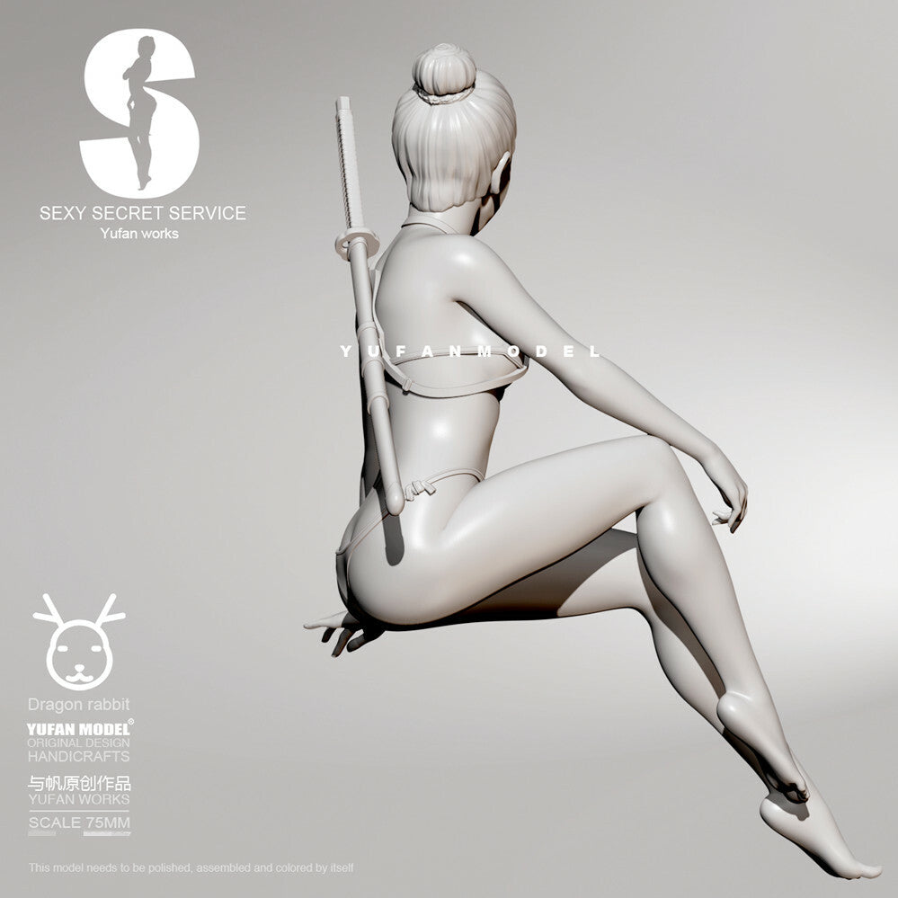1/24 resin figure model Sexy female swordsman Unassembled Unpainted