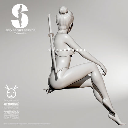 1/24 resin figure model Sexy female swordsman Unassembled Unpainted