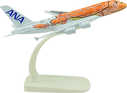 1:500 15cm A380 ANA Sea Turtle Metal Airplane Model Plane Toy Plane Model Orange