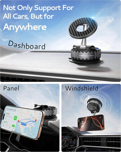 Car Phone Holder for Magsafe [78+LBS Hyper Suction & 4400Gf Strongest Magnetic]