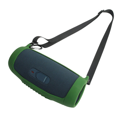 Green Silicone Cover Pad With Strap For JBL Charge 5 Bluetooth Speaker w