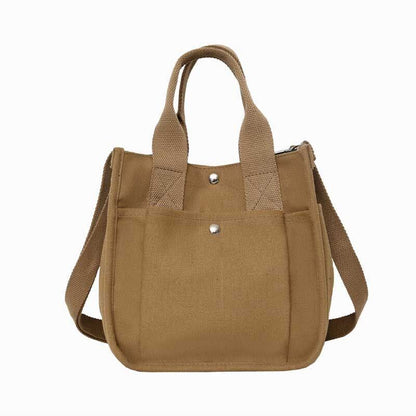 Fashion Handbag Canvas Casual Tote Student Shoulder Bag Solid Color Messenger