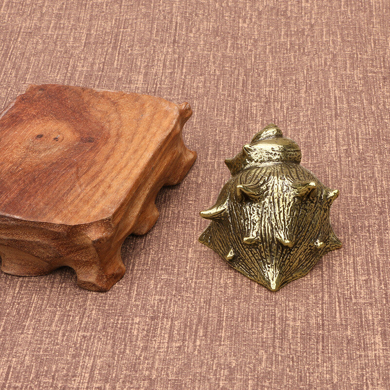 Brass Conch Animal Statue Small Sculpture Home Decor Gifts Tabletop Figurine