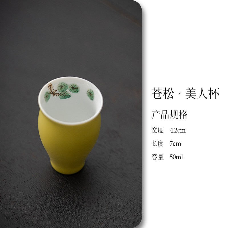 50ml Chinese Ceramic Handpainted Tea Tasting Cup Master Cup Kung Fu Teaware
