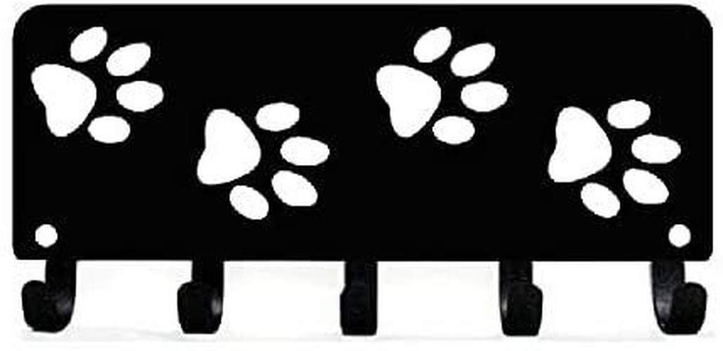 Walking Paws Key Rack Hanger & Dog Leash Organizer -9 inch/6 inch Metal Wall Art