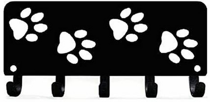 Walking Paws Key Rack Hanger & Dog Leash Organizer -9 inch/6 inch Metal Wall Art