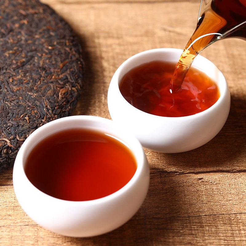 357g Yunnan Menghai 2014 Ancient Tree Old Ban Zhang Pu'er Tea Ripe Tea Cake