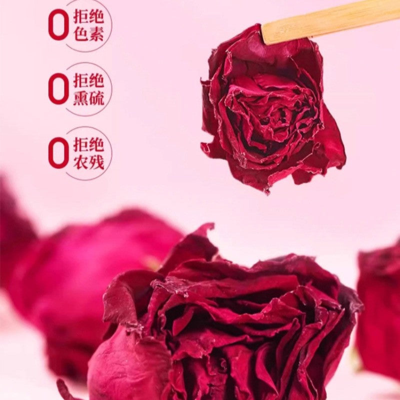 50g Special Grade Ink Red Rose Flower Tea Premium Yunnan Beauty Tea Canned Tea