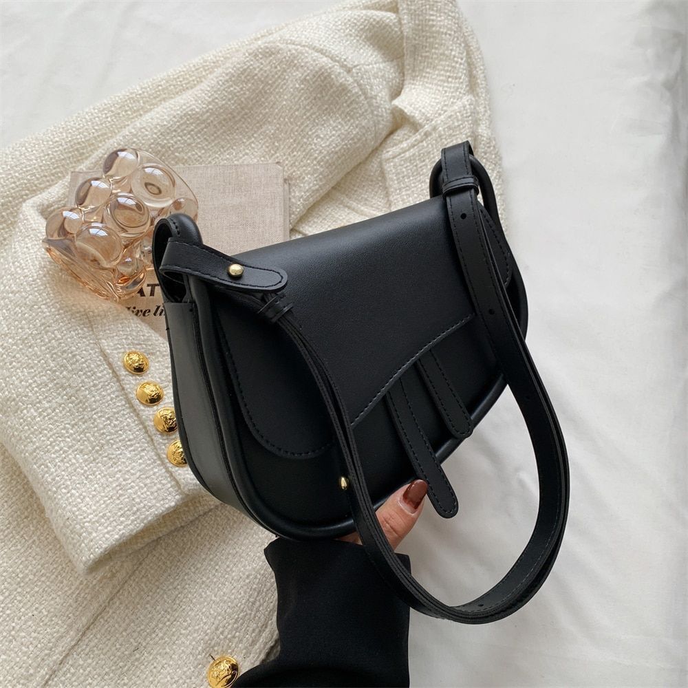 Fashion Saddle Bag New Small Shoulder Bags Solid Crossbody Female Messenger Bag