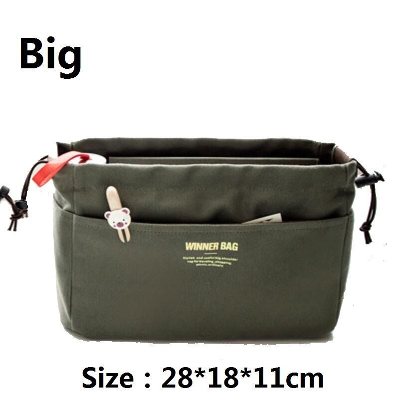 Canvas Organizer Inner Bag Makeup Handbag Lightweight Traveling Storage Purse