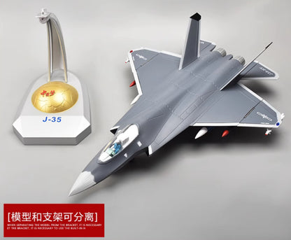 1:30 50CM China J-35 Fighter Jet Airplane Diecast Military Aircraft Plane Model